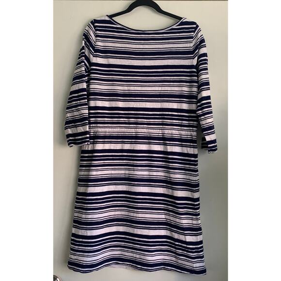 C Wonder Navy Blue Striped Drawstring Cotton Nautical Dress Size M - Picture 5 of 9